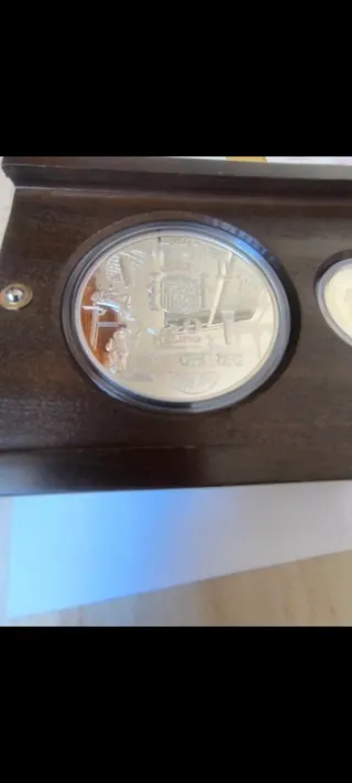 Moneda oro y plata primer aniversario euro 2003