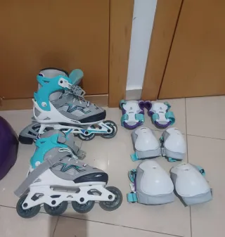 Patines Oxelo Talla 35-38 + Casco y Protecciones