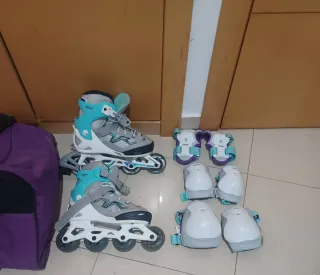 Patines Oxelo Talla 35-38 + Casco y Protecciones