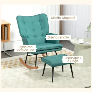 Poltrona a Dondolo Retrò con Poggiapiedi