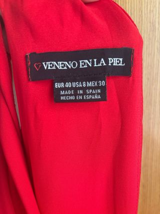 Vestido largo fiesta Veneno en la piel rojo