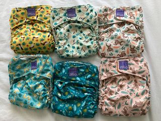 Set 6 pañales reutilizables + absorbentes