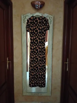 Vestido MIDI Negro y Beige Corazones