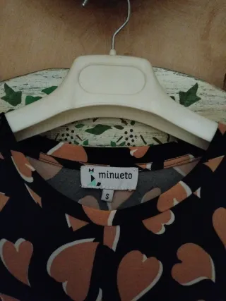 Vestido MIDI Negro y Beige Corazones