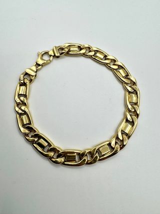 PULSERA FIGARO 1X1 CON BARRA ORO DE 18K