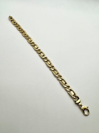 PULSERA FIGARO 1X1 CON BARRA ORO DE 18K