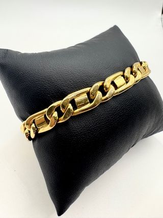 PULSERA FIGARO 1X1 CON BARRA ORO DE 18K