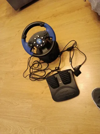 Volante PS2 Blue Lightning con pedales