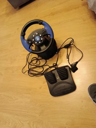 Volante PS2 Blue Lightning con pedales