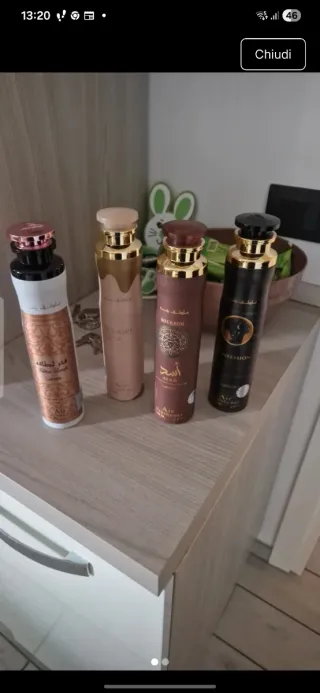 Profumambiente marrone e oro 4 euro cadauno