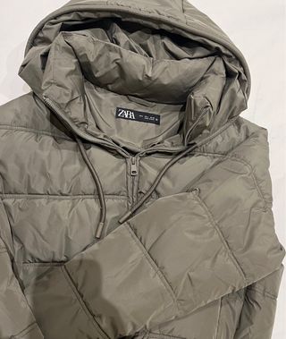 Plumifero Zara Mujer Talla L Verde Caqui