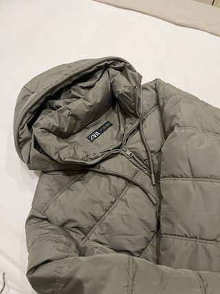 Plumifero Zara Mujer Talla L Verde Caqui