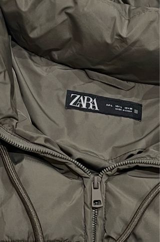 Plumifero Zara Mujer Talla L Verde Caqui