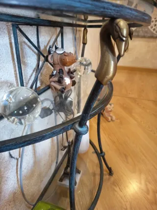 Conjunto recibidor cristal y metal