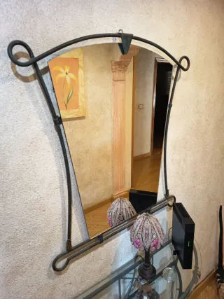 Conjunto recibidor cristal y metal