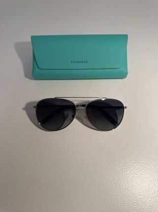 Gafas Tiffany & Co. Aviador Plata/Negro
