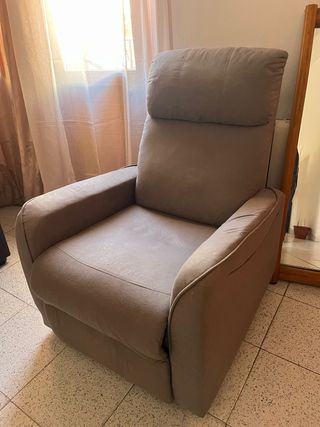Sillón relax reclinable de terciopelo