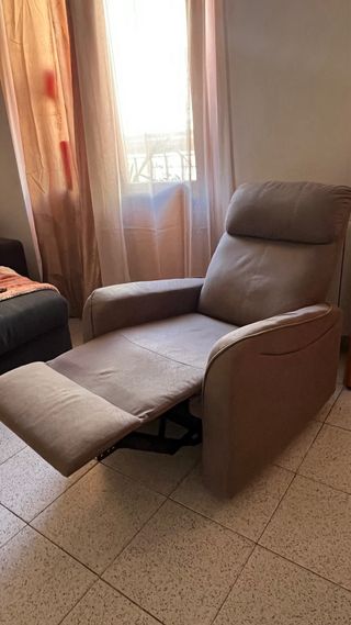 Sillón relax reclinable de terciopelo