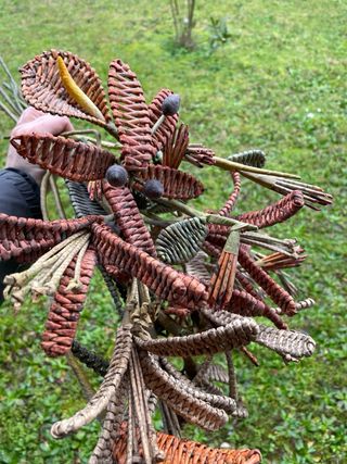 Fiori decorativi carta e vimini