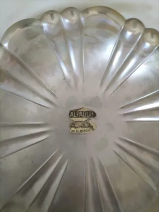 Fuente servir vajilla antigua plata alpaca vintage