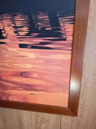 Cuadro Lienzo Elefantes Atardecer