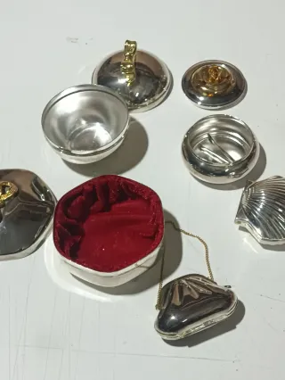 Lote 5 cajitas decorativas metal