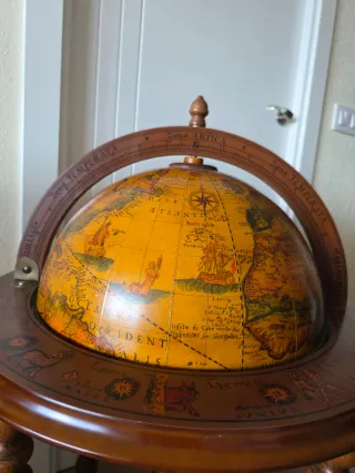 Mueble Bar Globo Terráqueo Vintage Madera.