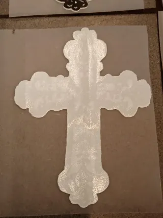 4 Toppe Termoadesive Croce Oro Bianco