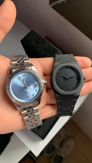 Lote 2 Relojes (Plata y Negro)