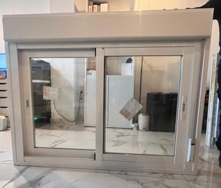 Ventana Corredera Aluminio Blanco 117 x 110