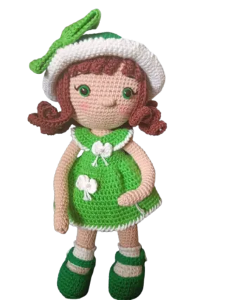 Muñeca Amigurumi "Valentina" Crochet Verde