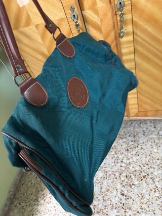 Bolsa vintage verde marron 60cm