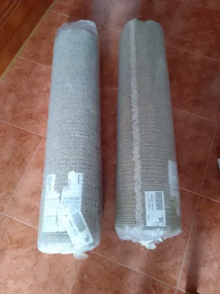 Alfombra de vinilo madera beige y marrón