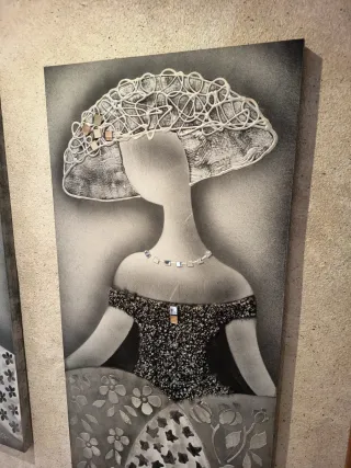 Cuadros decorativos mujer con sombrero