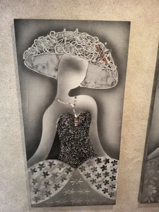 Cuadros decorativos mujer con sombrero