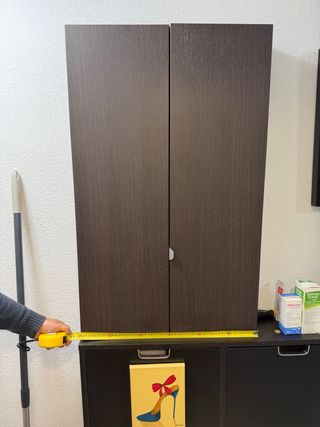 Mueble auxiliar baño madera y plástico