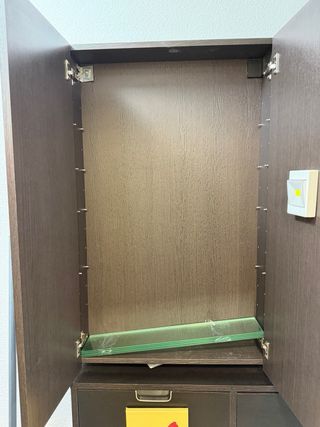 Mueble auxiliar baño madera y plástico