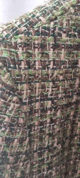 Chaqueta Zara Tweed Verde y Marrón