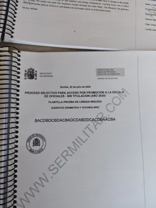 Test de lengua inglesa  SER MILITAR