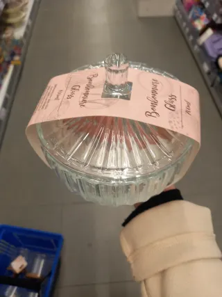 Centro tavola/porta oggetti con coperchio in vetro