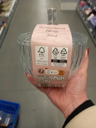 Centro tavola/porta oggetti con coperchio in vetro