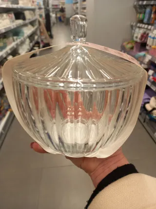 Centro tavola/porta oggetti con coperchio in vetro