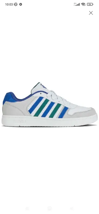 Zapatillas K-Swiss Blancas Rayas Azul/Verde