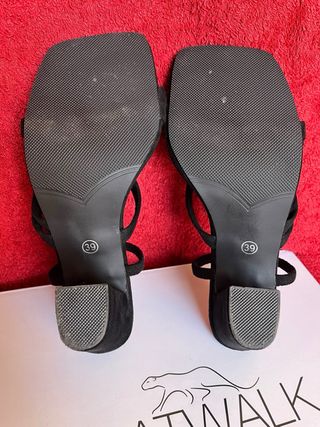 Sandalias tacón negras Catwalk talla 39