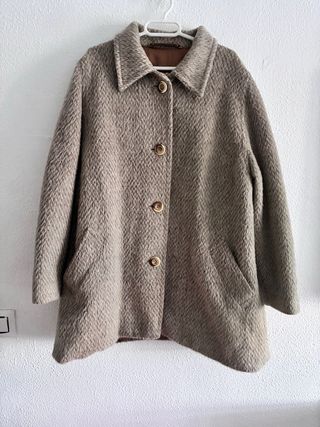 Abrigo Lana Virgen El Corte Inglés Beige/Gris
