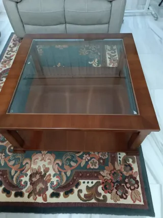 Mesa baja de centro (madera y cristal)