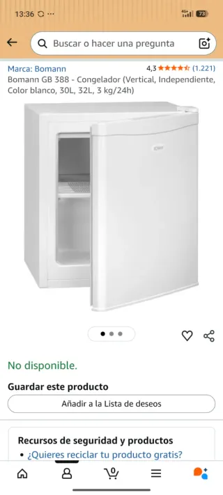 Congelador Bomann GB 388, 30L A++