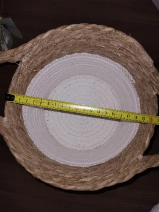 Cesto Multiuso Juta e Palha Branco e Castanho