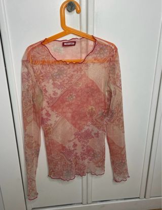 Top 2YK Vintage Malla Estampado