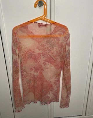 Top 2YK Vintage Malla Estampado